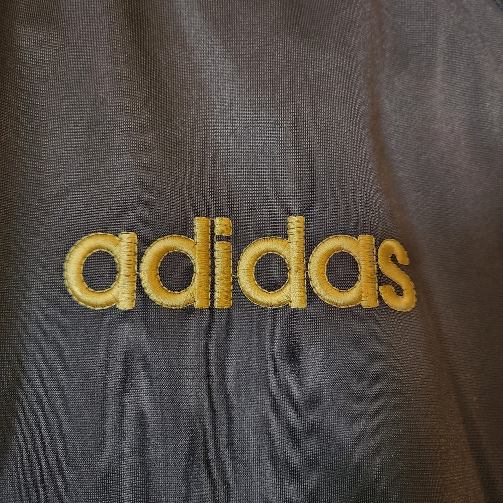 Adidas 1990s Climalite Track Jacket Black/Gold 3-stripes Size L-XL - Picture 6 of 9